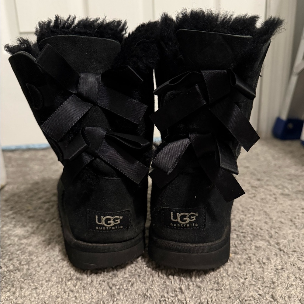 UGG Black Winter Boots with Bailey Bows (x2)